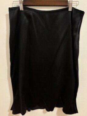St John Evening Silk Satin Black Skirt size 10